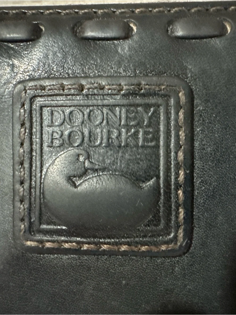Dooney & Bourke Black Leather Logo Patch Wallet